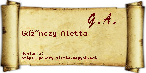 Gönczy Aletta névjegykártya