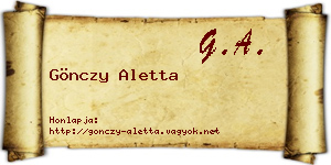 Gönczy Aletta névjegykártya