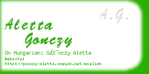 aletta gonczy business card